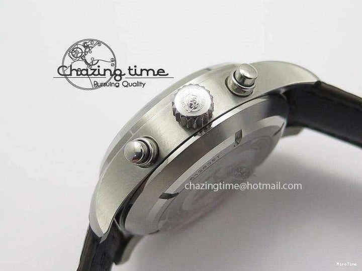 MIROTIME 0504 Pilot Chrono SS 3878 Gray Dial on Brown Leather Strap A Resilient 7395